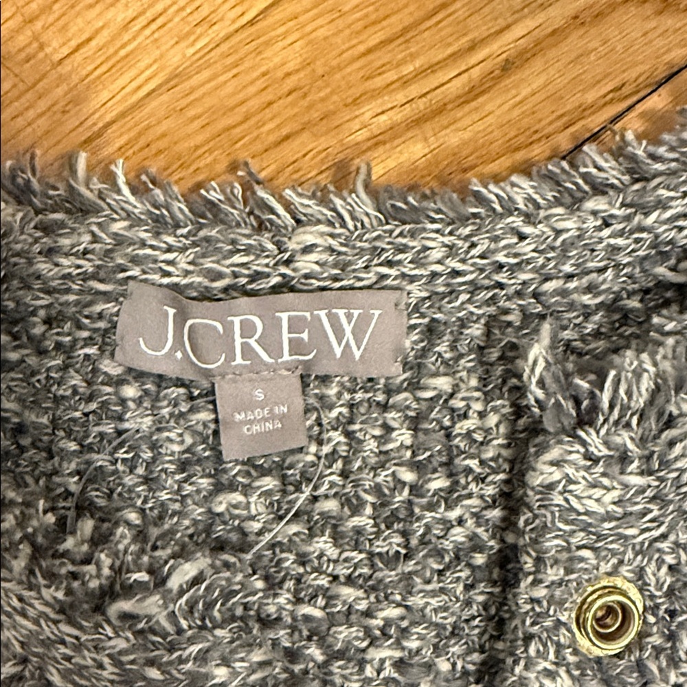 J Crew Cropped Lady Jacket Sweater with Fringe Trim NWOT - Picture 6 of 6